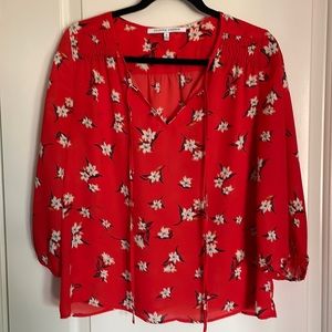 Collective Concepts Red Floral Blouse Size S